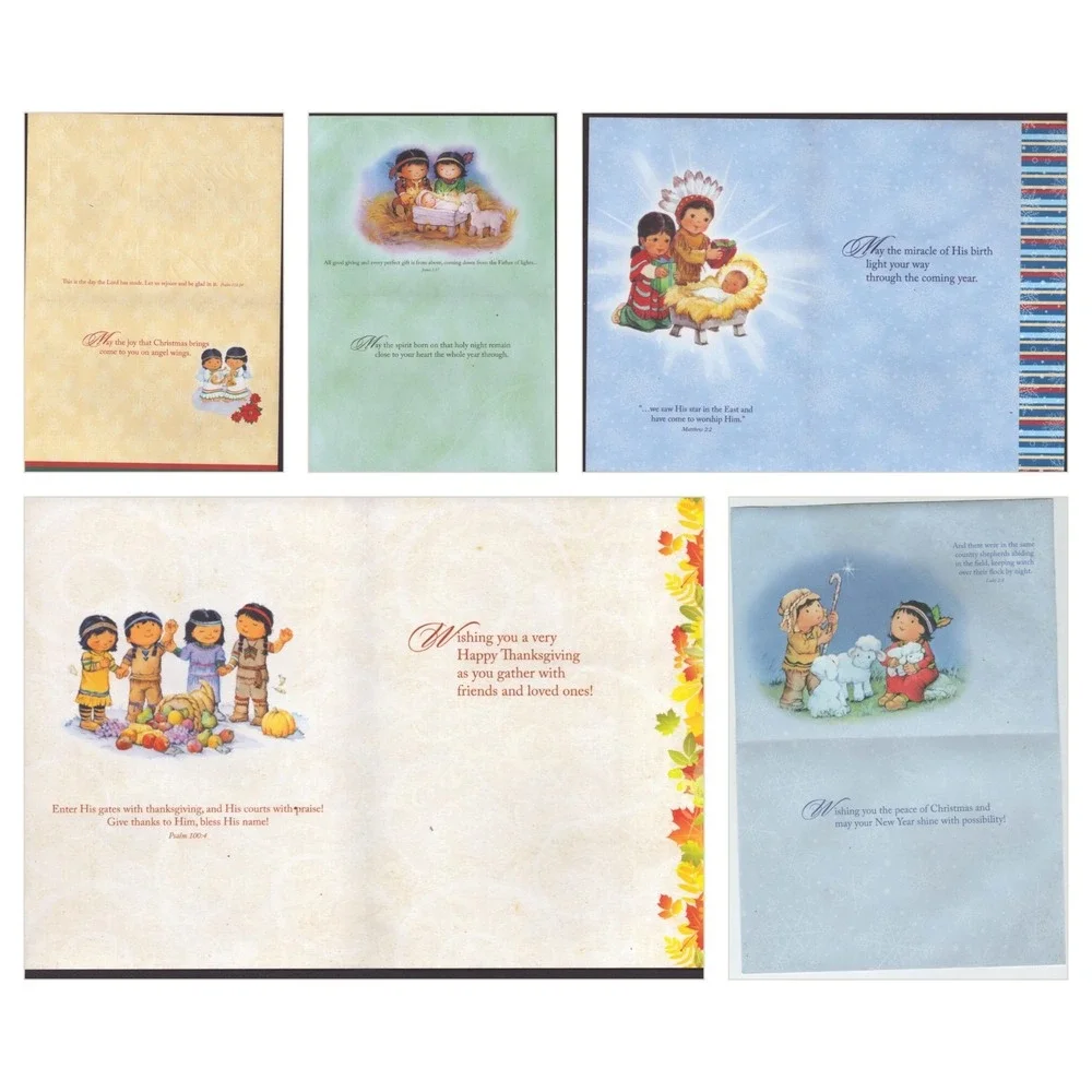 Lot of 5 St Labre Indian School Christmas Thanksgiving Cards Effie Cohen